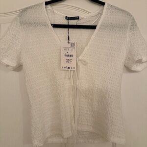 Zara tie front top